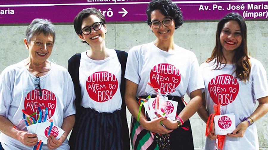 Ação Outubro Além do Rosa, movimento criado pelo Oncoguia para chamar atenção também para outros tipos de câncer